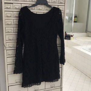 Lace dress, shear lace shelve scoop back